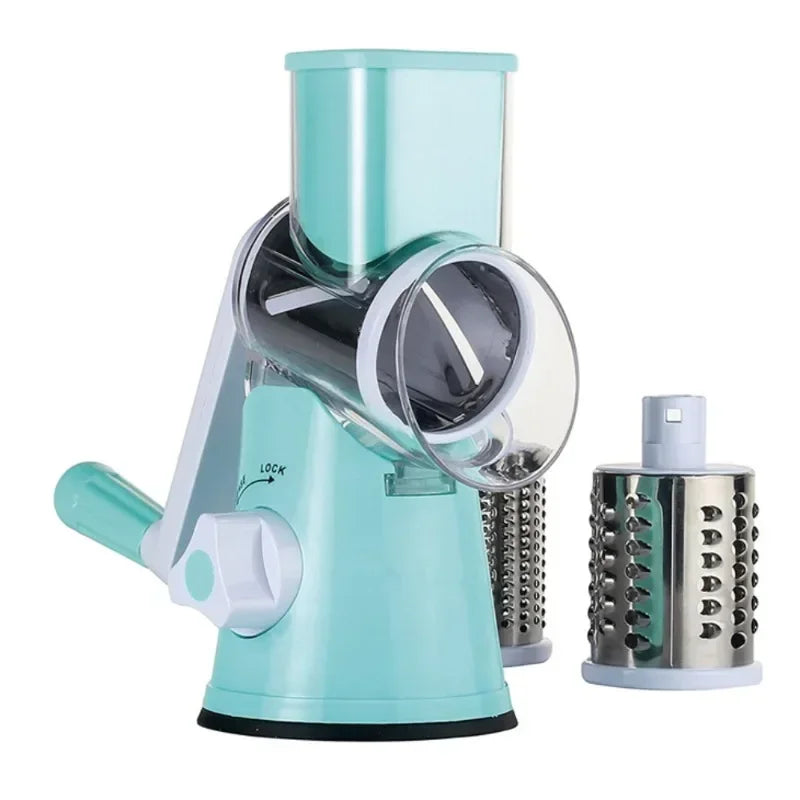 Manual Rotary Vegetable Slicer β Round Mandoline Kitchen Grater & Cutter