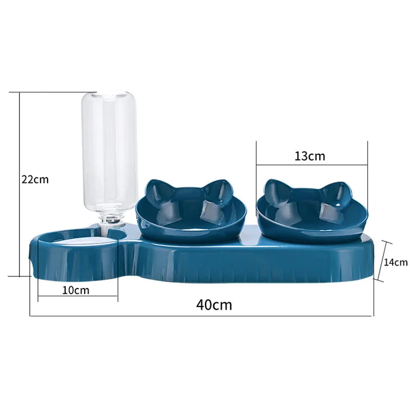 3-in-1 Cat Feeder β Automatic Water Dispenser & Double Bowl Pet Food Container