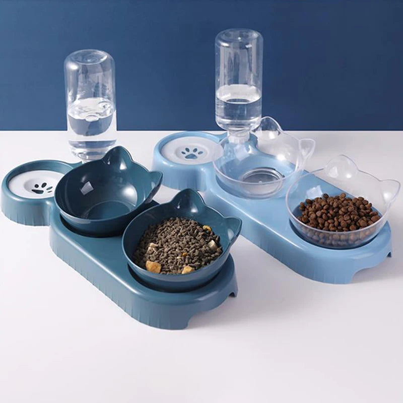 3-in-1 Cat Feeder β Automatic Water Dispenser & Double Bowl Pet Food Container