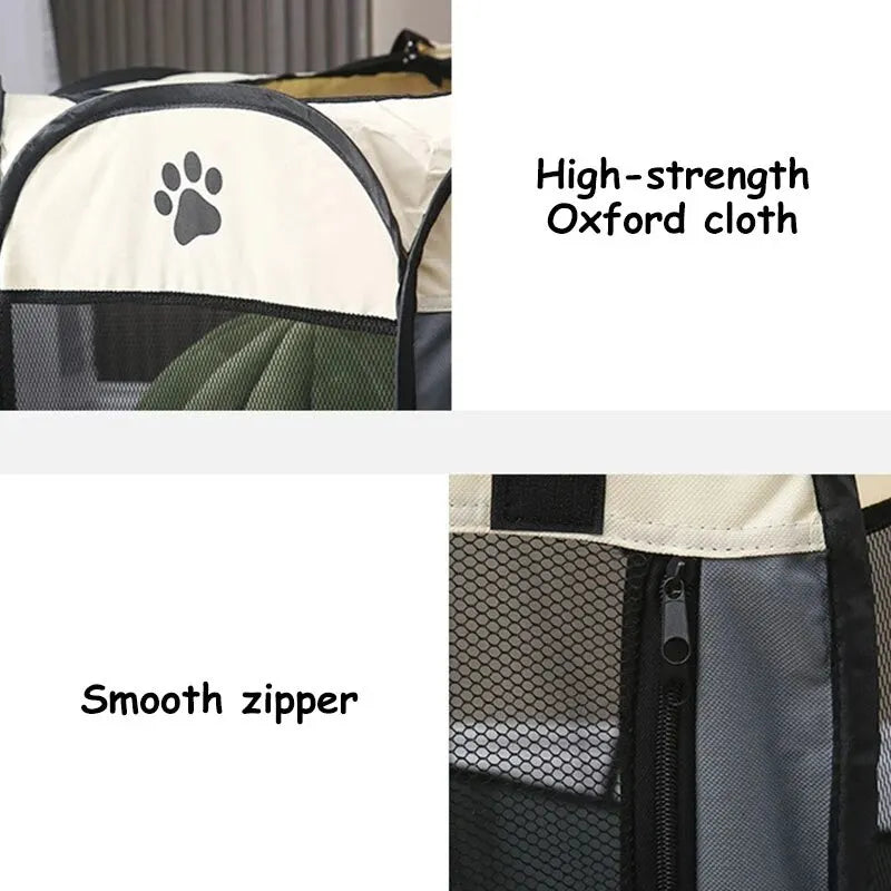 Portable Foldable Pet Tent β Octagonal Puppy Shelter & Outdoor Kennel