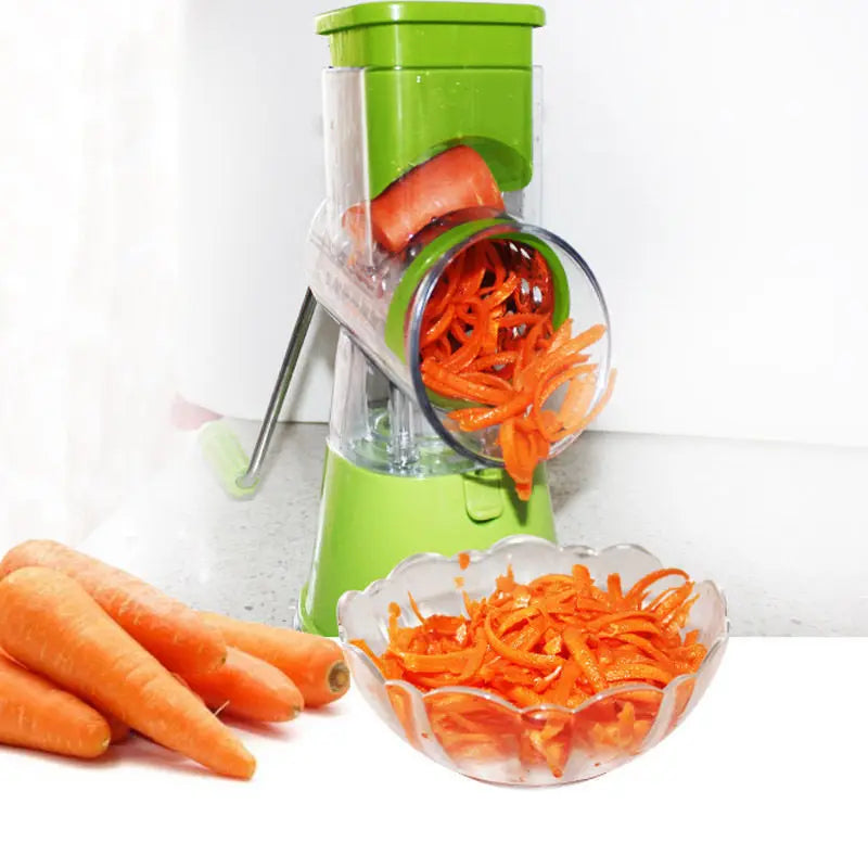 Manual Rotary Vegetable Slicer β Round Mandoline Kitchen Grater & Cutter