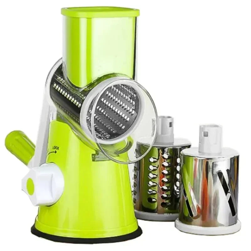 Manual Rotary Vegetable Slicer β Round Mandoline Kitchen Grater & Cutter