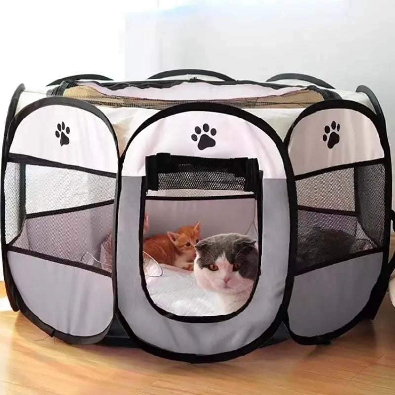 Portable Foldable Pet Tent β Octagonal Puppy Shelter & Outdoor Kennel