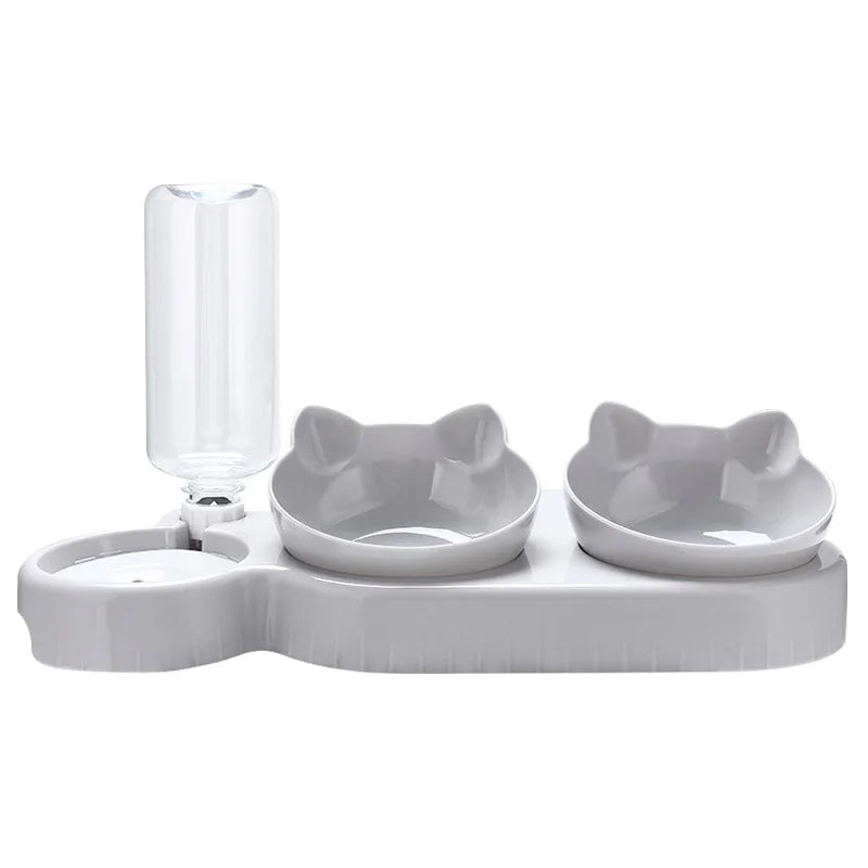 3-in-1 Cat Feeder β Automatic Water Dispenser & Double Bowl Pet Food Container