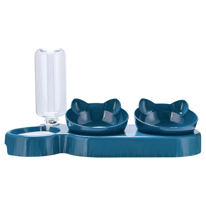 3-in-1 Cat Feeder β Automatic Water Dispenser & Double Bowl Pet Food Container